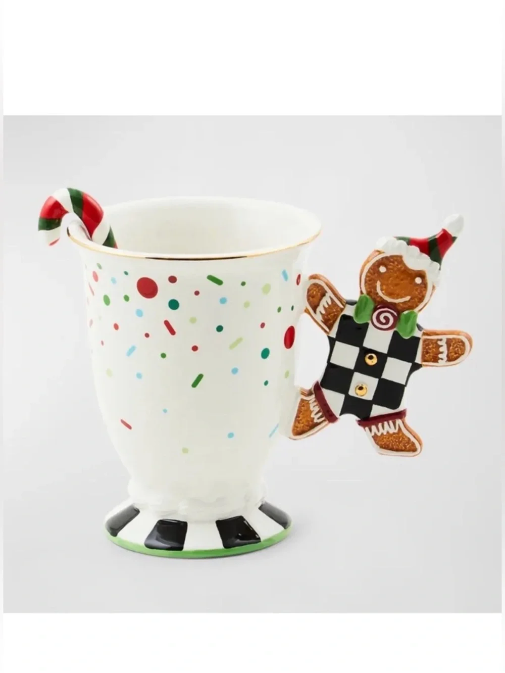 MacKenzie-Childs Bake Shop Gingerbread Handle Mug With Spoon